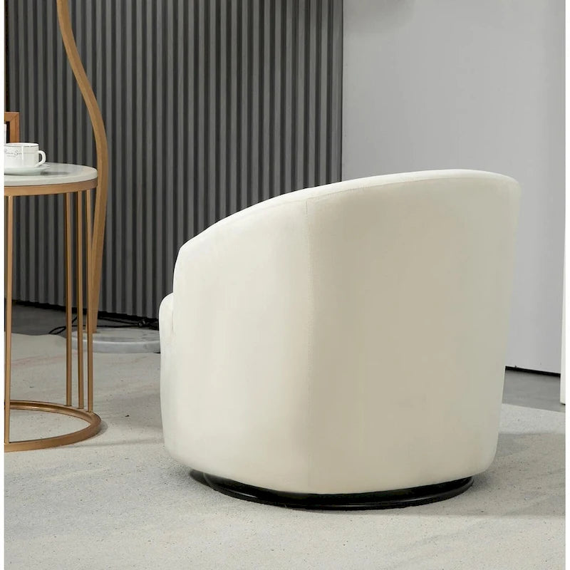 Accent Chair with Barrel-shaped Design and 360 Degree Swivel Feature 15