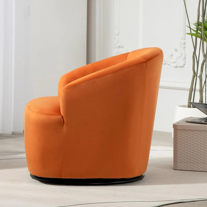 Accent Chair with Barrel-shaped Design and 360 Degree Swivel Feature 21