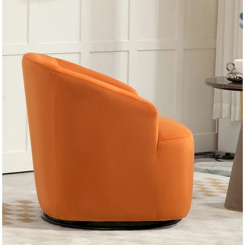 Accent Chair with Barrel-shaped Design and 360 Degree Swivel Feature 22