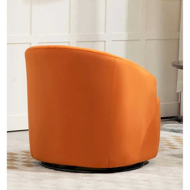 Accent Chair with Barrel-shaped Design and 360 Degree Swivel Feature 24
