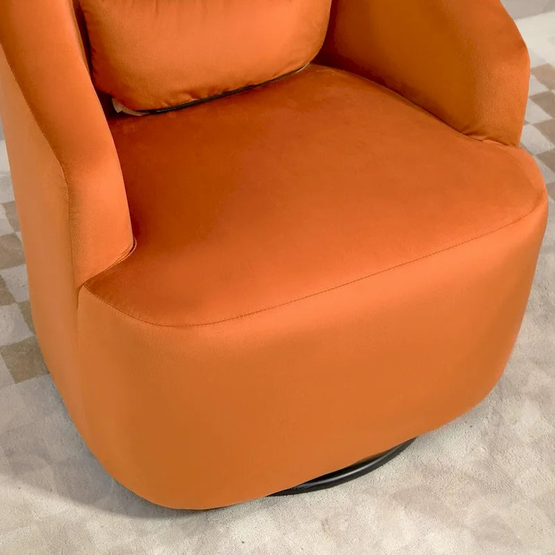 Accent Chair with Barrel-shaped Design and 360 Degree Swivel Feature 26