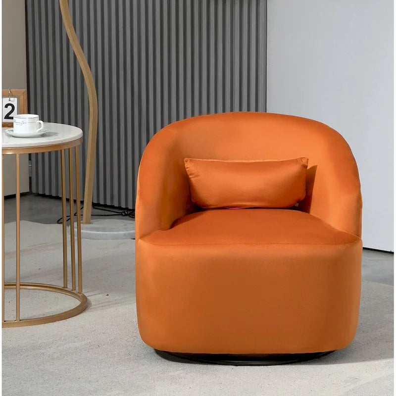 Accent Chair with Barrel-shaped Design and 360 Degree Swivel Feature 29
