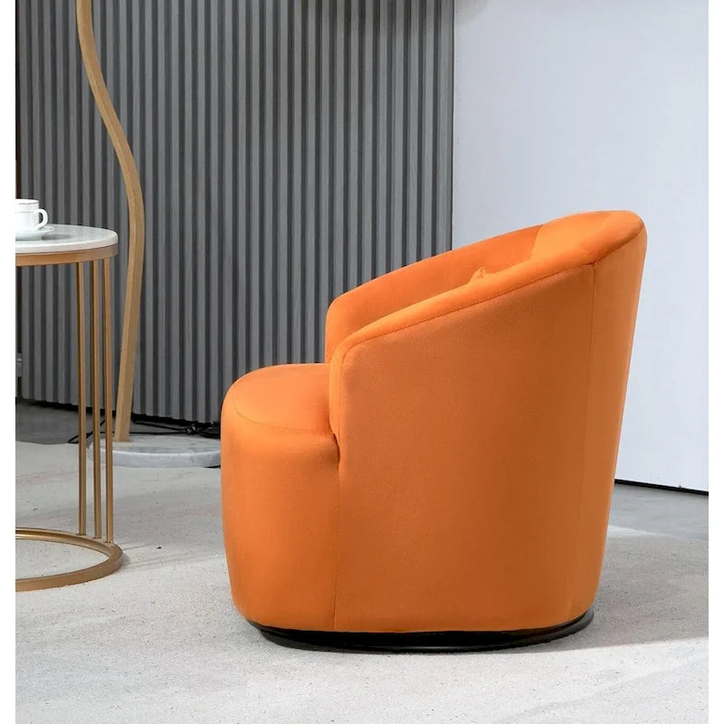 Accent Chair with Barrel-shaped Design and 360 Degree Swivel Feature 31