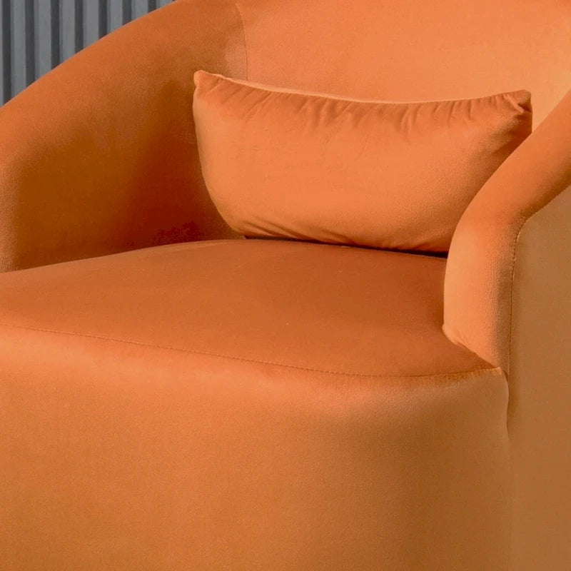 Accent Chair with Barrel-shaped Design and 360 Degree Swivel Feature 33