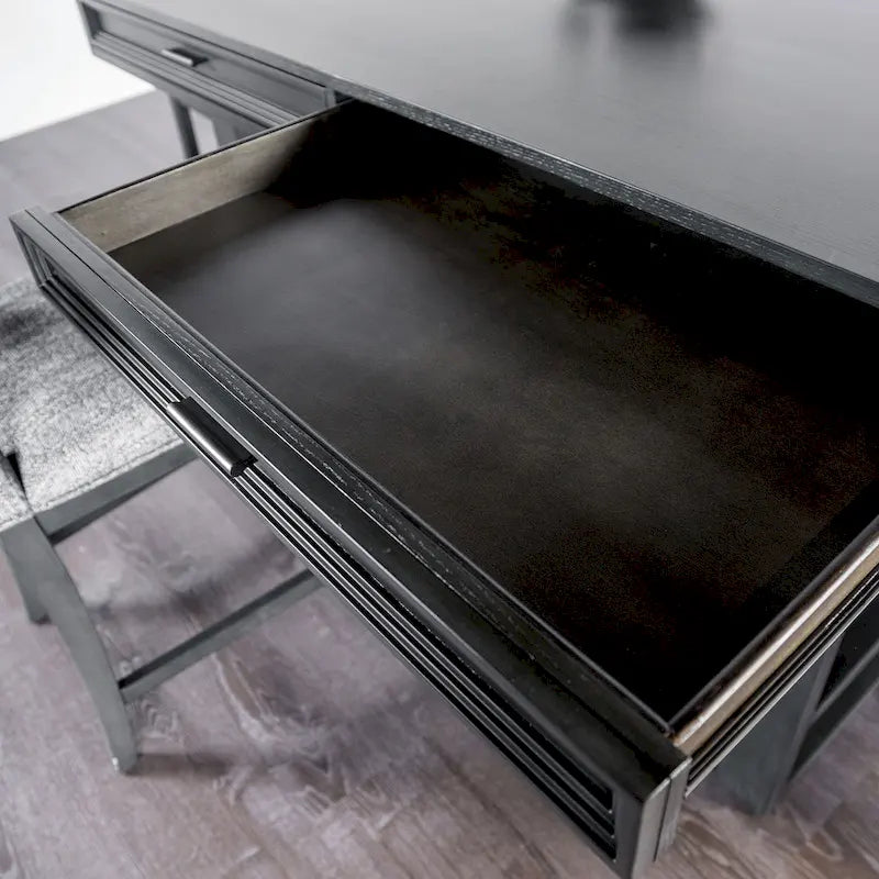 Furniture of America Isolde Black 60-inch Solid Wood Counter Height Dining Table with Drawers 3