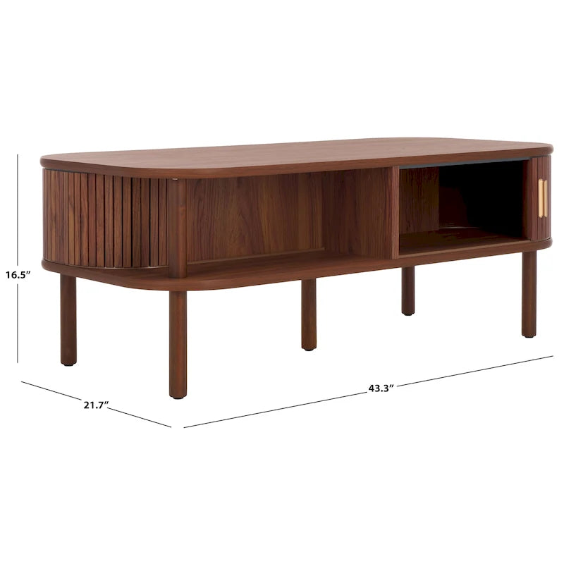 SAFAVIEH Home Tealla 2 Tambour Door Coffee Table - 43Wx22Dx17H 37