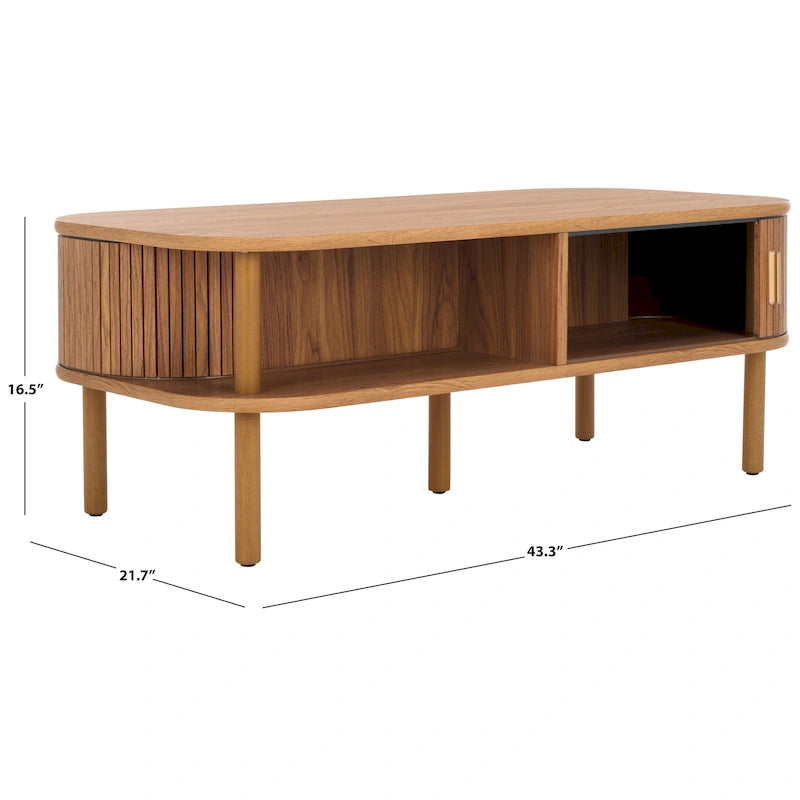 SAFAVIEH Home Tealla 2 Tambour Door Coffee Table - 43Wx22Dx17H 39