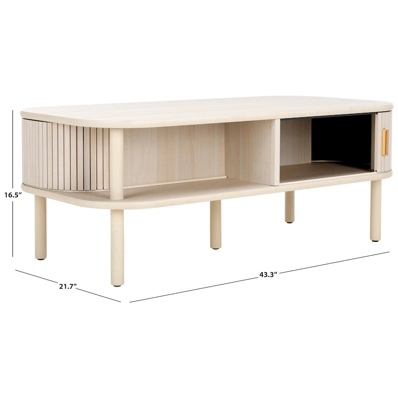 SAFAVIEH Home Tealla 2 Tambour Door Coffee Table - 43Wx22Dx17H 41