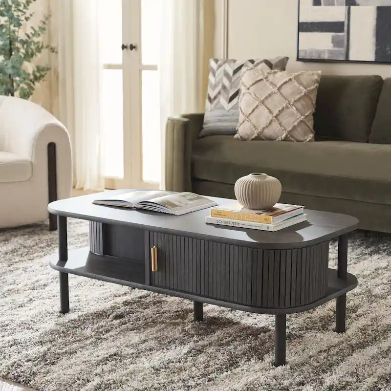 SAFAVIEH Home Tealla 2 Tambour Door Coffee Table - 43Wx22Dx17H 5