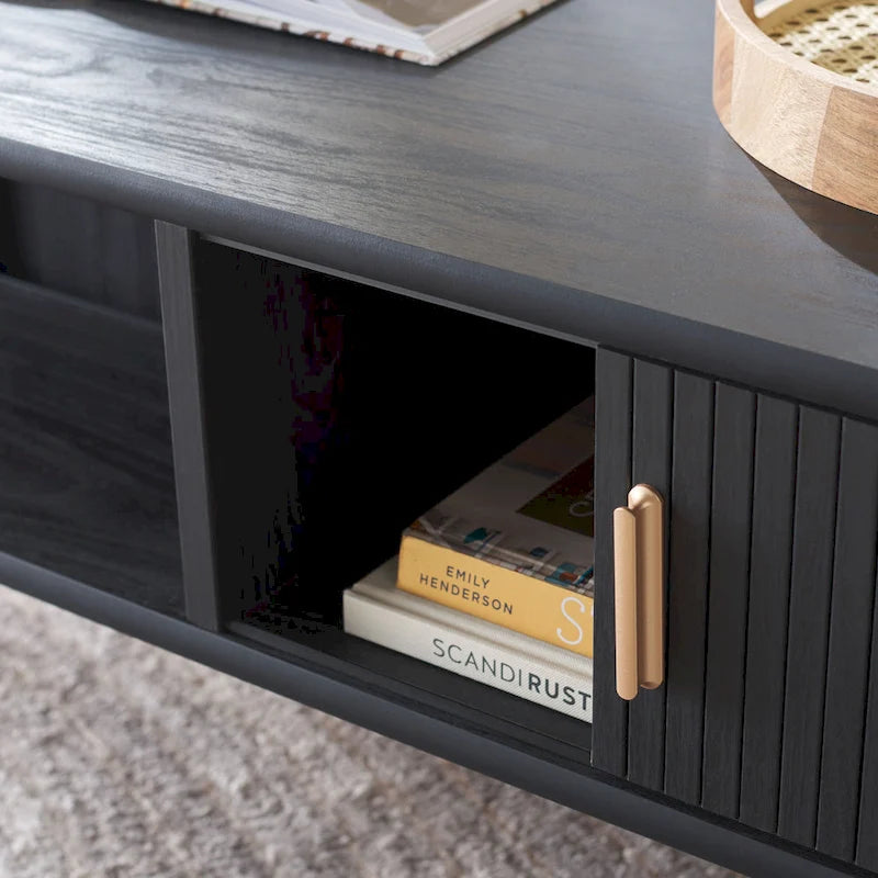 SAFAVIEH Home Tealla 2 Tambour Door Coffee Table - 43Wx22Dx17H 14