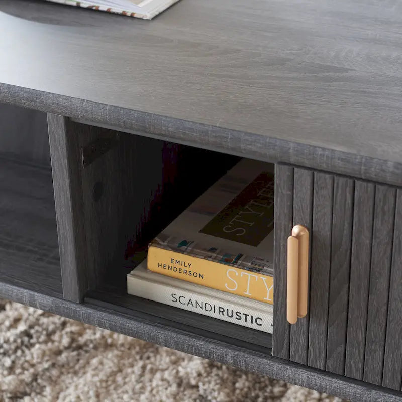 SAFAVIEH Home Tealla 2 Tambour Door Coffee Table - 43Wx22Dx17H 34