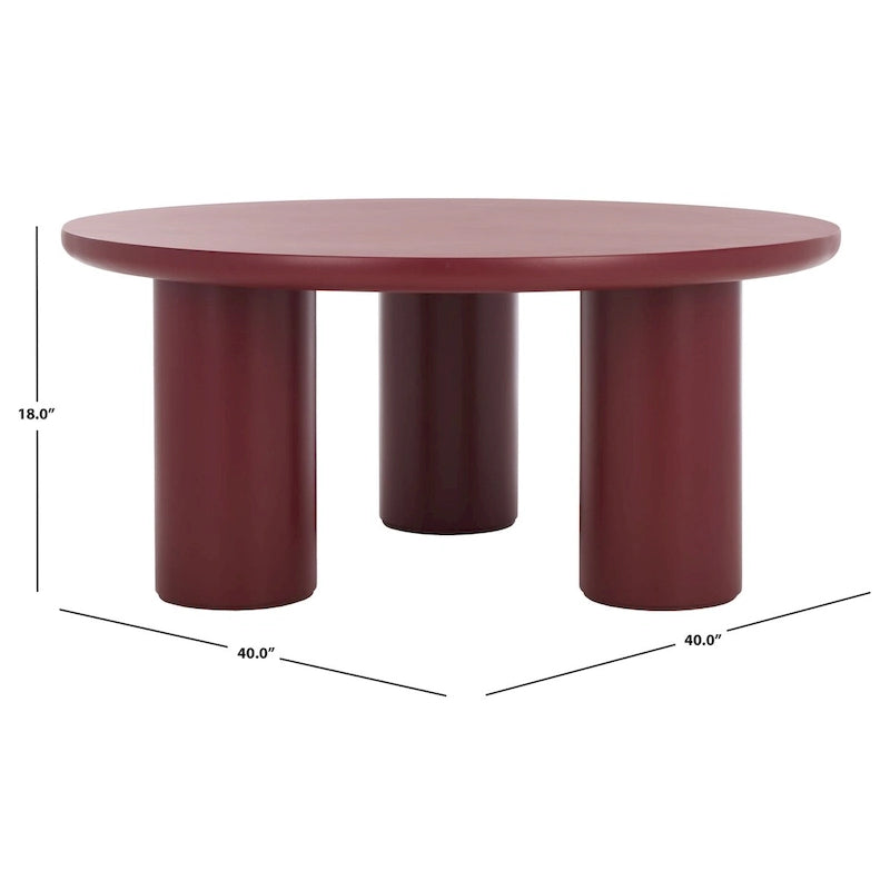SAFAVIEH Home Mork 3 Leg Round Coffee Table - 40Wx40Dx18H 40