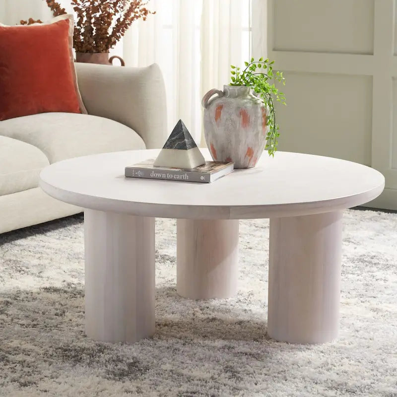 SAFAVIEH Home Mork 3 Leg Round Coffee Table - 40Wx40Dx18H 2
