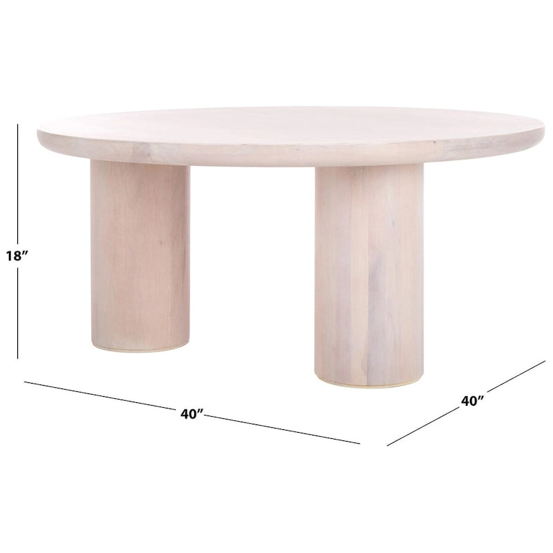 SAFAVIEH Home Mork 3 Leg Round Coffee Table - 40Wx40Dx18H 13