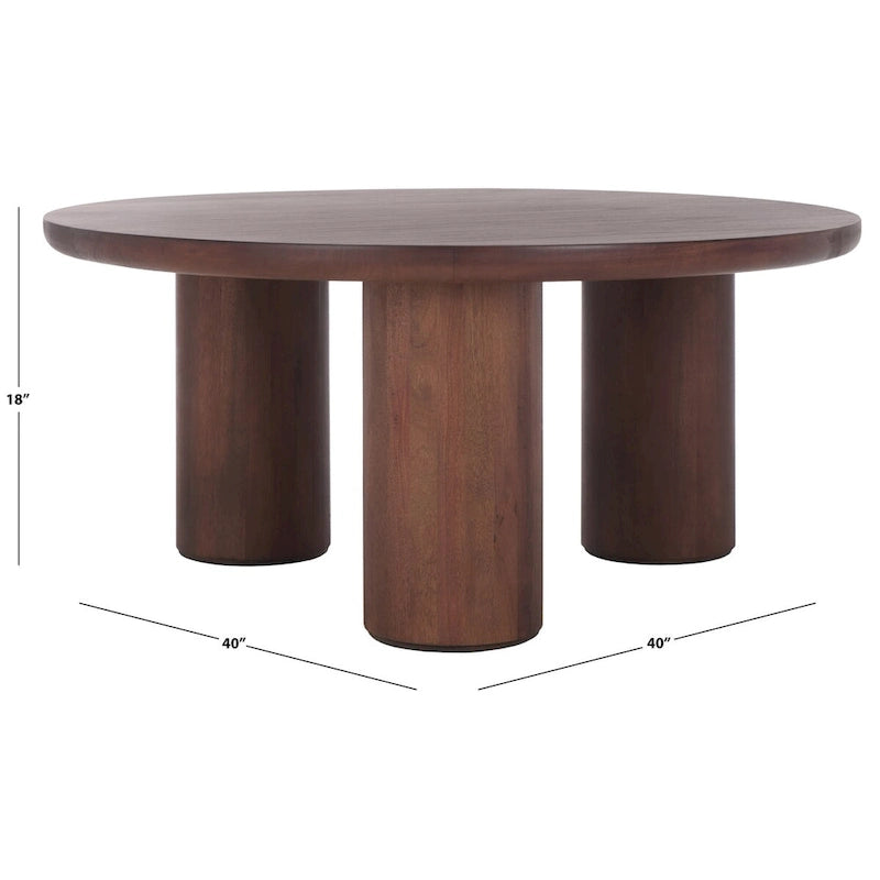 SAFAVIEH Home Mork 3 Leg Round Coffee Table - 40Wx40Dx18H 29