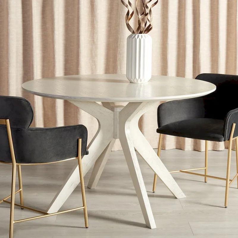 SAFAVIEH Couture Meiko 46-inch Round Dining Table - 46 In W x 46 In D x 30 In H - 46Wx46Dx30H 12