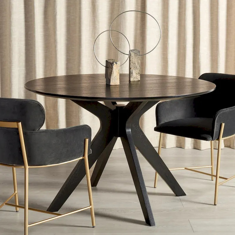 SAFAVIEH Couture Meiko 46-inch Round Dining Table - 46 In W x 46 In D x 30 In H - 46Wx46Dx30H 22
