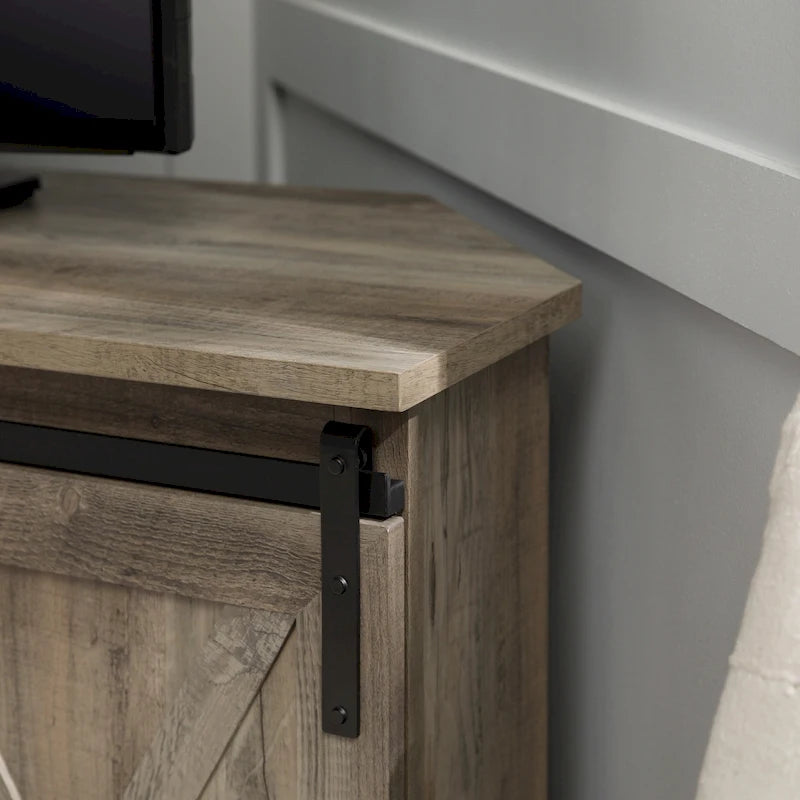 Middlebrook 52-inch Sliding Barn Door Corner TV Stand 10