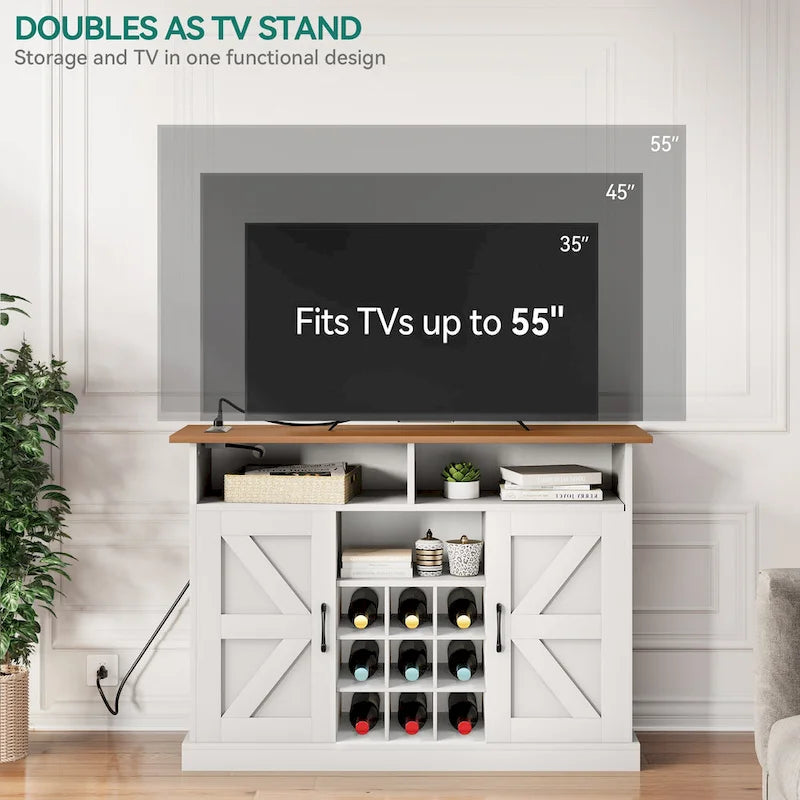 Moasis 52 Buffet Cabinet Farmhouse Coffee Bar Cabinet 7