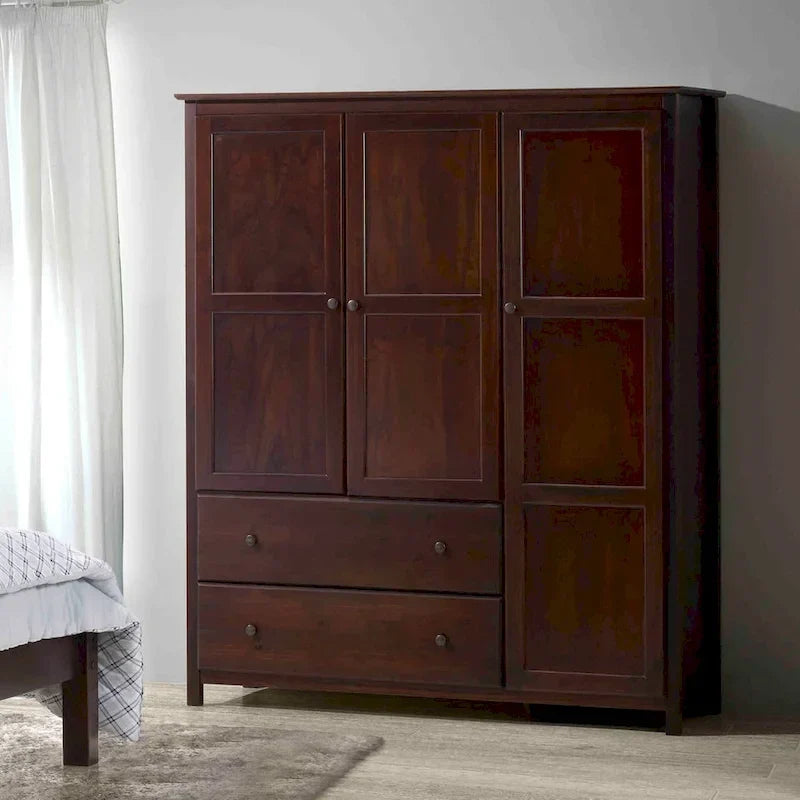 Grain Wood Furniture Shaker Wood 3-door Armoire - 60x72x22 9