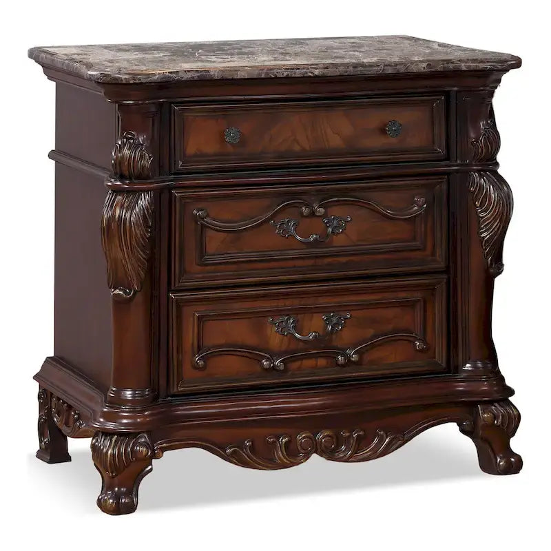 Furniture of America Eugene Set Camera da Letto Tradizionale 3 Pezzi in Legno di Ciliegio Scuro con Pannelli 15