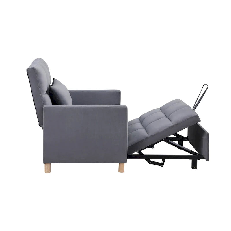 3-in-1 Convertible Sleeper Sofa Lounge Chair Bed, Black 22