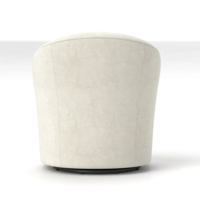 Velvet Upholstered 360 Degree Swivel Barrel Chair with Button Tufted Back 38