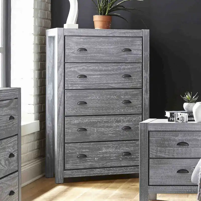 Grain Wood Furniture Montauk 5-drawer Solid Wood Chest 15