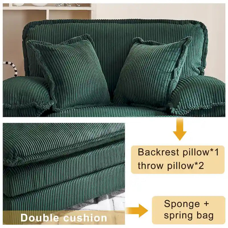56.9 W Poltrona Oversize con Pouf, Poltrona da Lettura per Camera da Letto, Divano Letto Pigro, Poltrona Reclinabile Singola Moderna Oversize 25