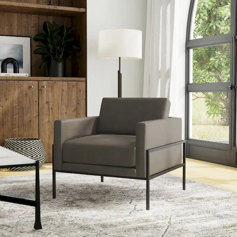 HomePop Modern Upholstered Club Chair w/Metal Frame 22