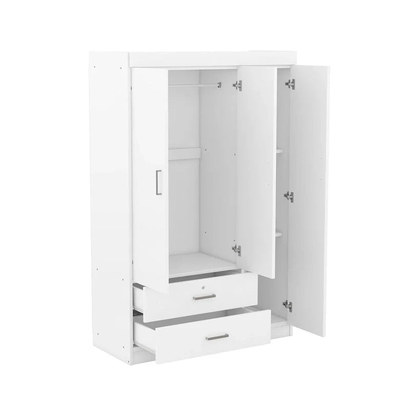 3-Door Wardrobe with 2 Drawers 10