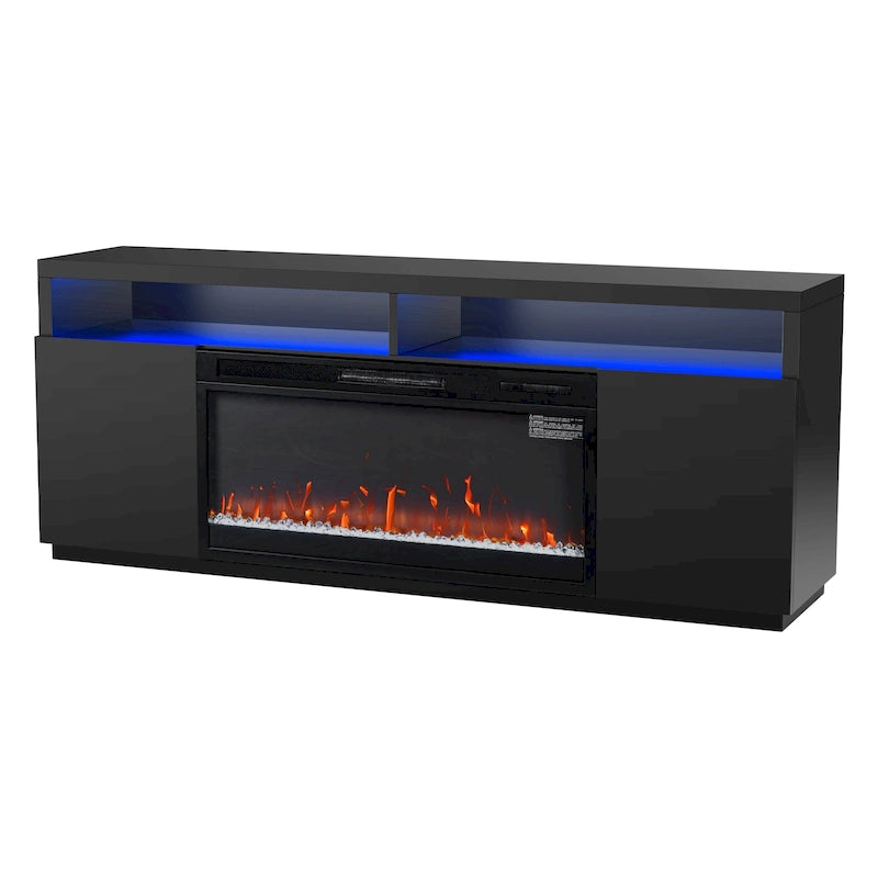 68 Modern Black RGB Electric Fireplace TV Stands Console for TVs Up to 72-inch 9