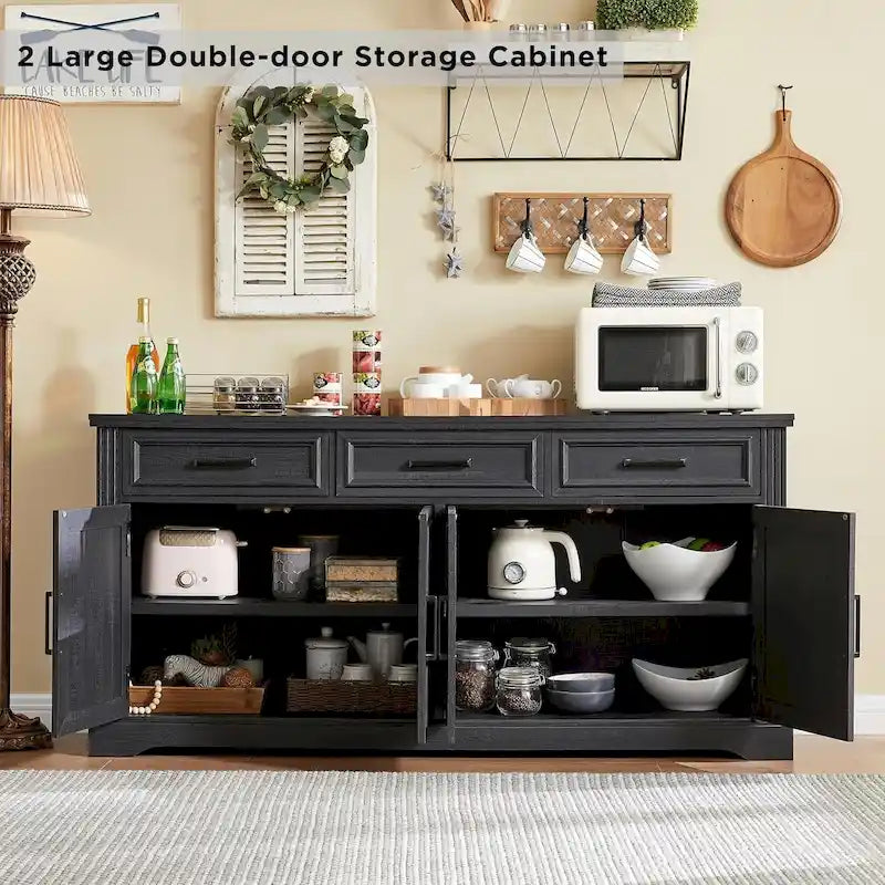 Farmhouse Buffet Sideboard Cabinet,Coffee Bar Wine Bar for Dining Room - N/A 25