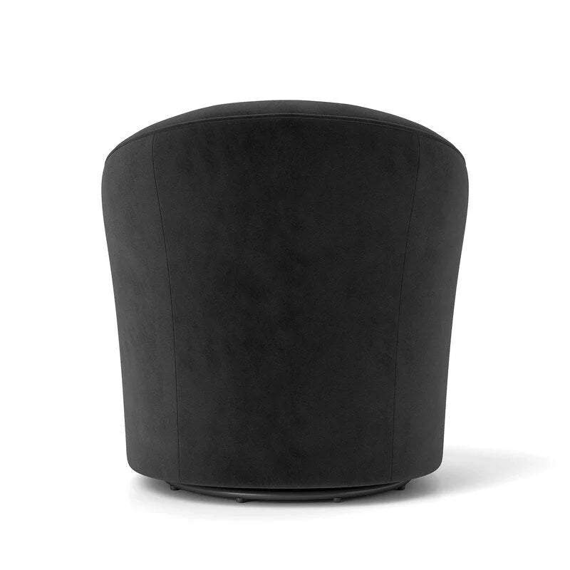 Velvet Upholstered 360 Degree Swivel Barrel Chair with Button Tufted Back 32