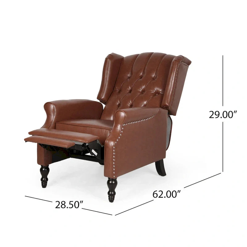 Walter Brown Bonded Leather Recliner Club Chair by Christopher Knight Home 19