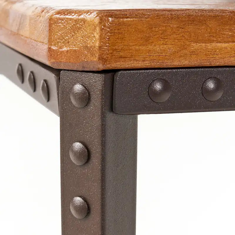 Tavolino laterale in metallo rustico Ronan Wood di Christopher Knight Home 7