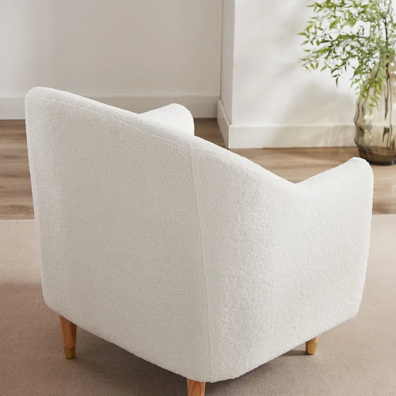 28.34W Set Of 2 Accent Armchair, Velvet Barrel Chair with Solid Wood Legs 13