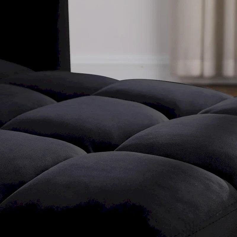 3-in-1 Convertible Sleeper Sofa Lounge Chair Bed, Black 6