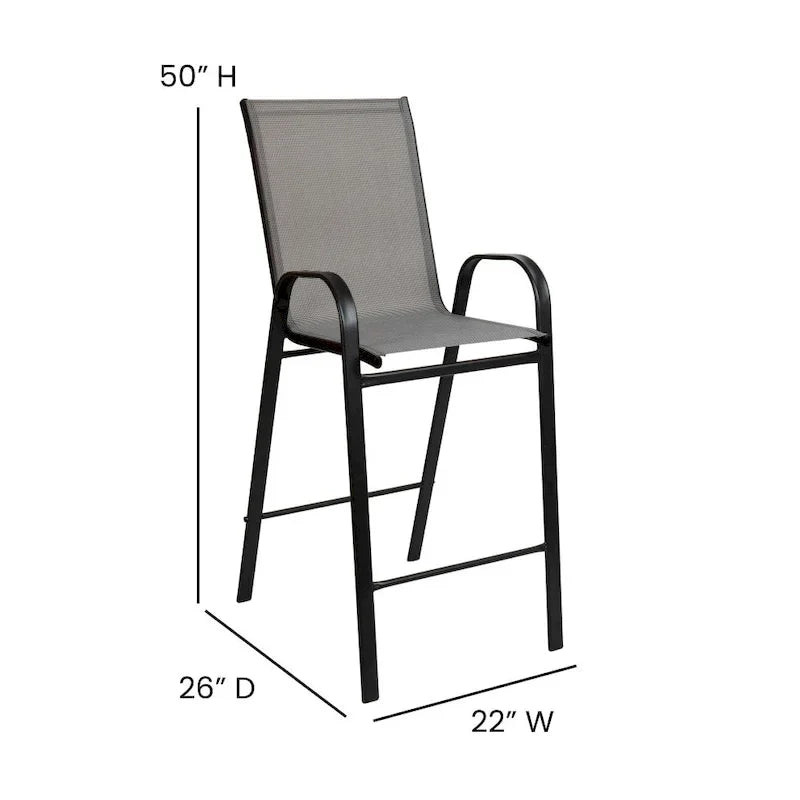 4 Pack Outdoor Barstools with Flex Comfort Material - Patio Stool 23