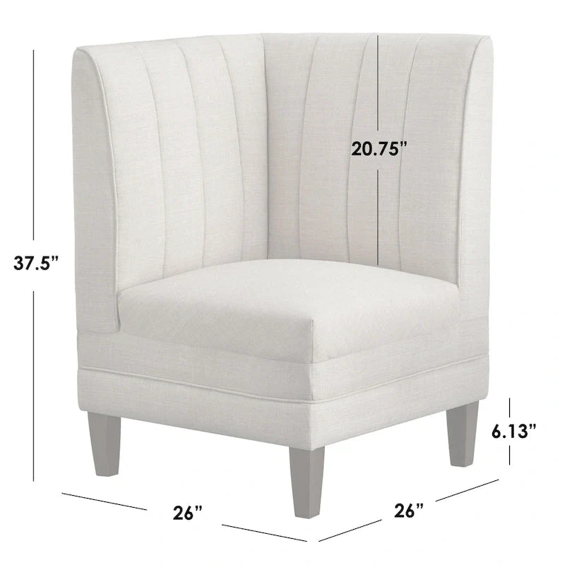 Lifestorey Kerrington 3-Piece Channel Back Upholstered Banquette Set 20