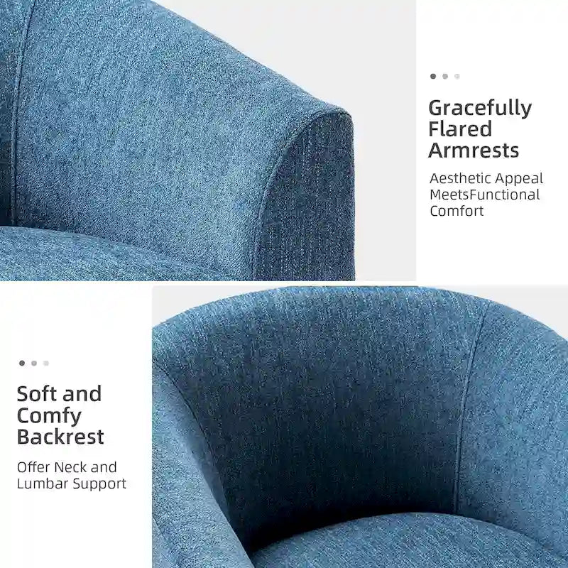 Cuenca Modern Upholstered Barrel Chair with Swivel Base 21