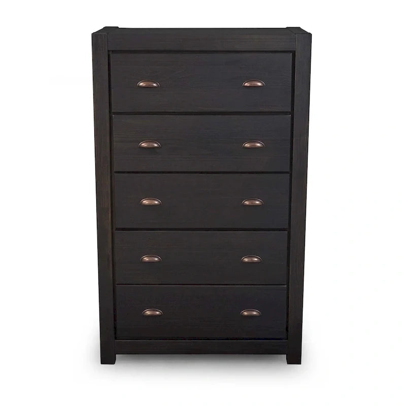 Grain Wood Furniture Montauk 5-drawer Solid Wood Chest 10