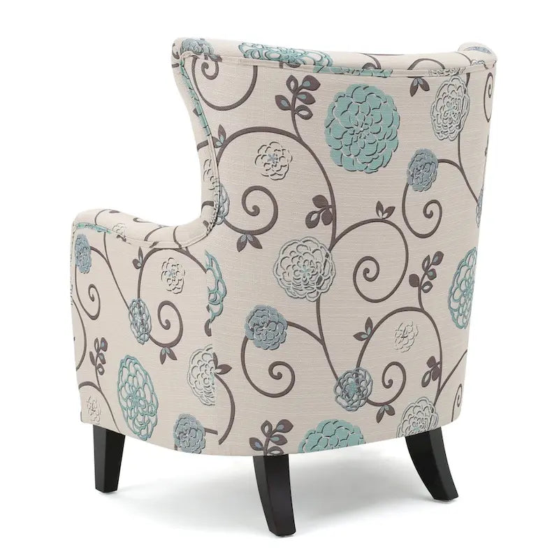 Modern Retro 30.25 High Back Upholstered Arm Chair with Wood Legs for Living Room 18