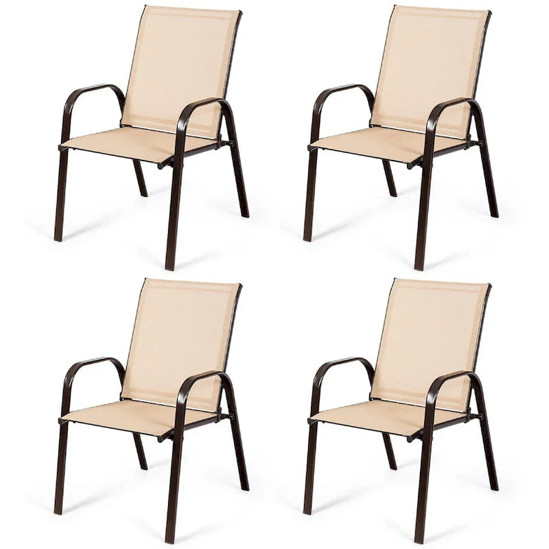 Costway 4PCS Patio Chairs Garden Deck Yard with Armrest - See Details