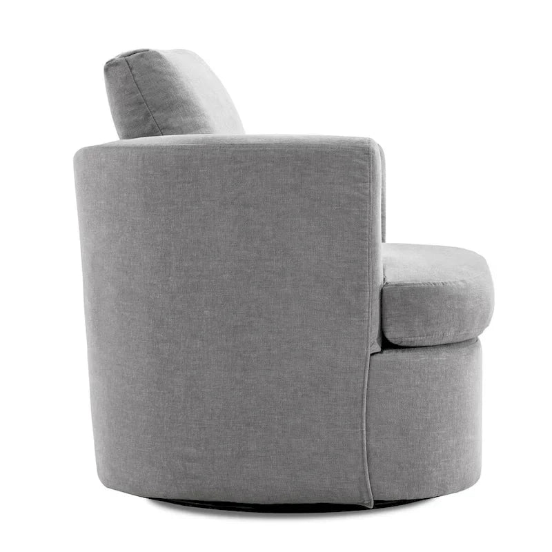Modern Chenille Upholstered Swivel Accent Barrel Chair Set Modern Swivel Armchair for Living Room 40