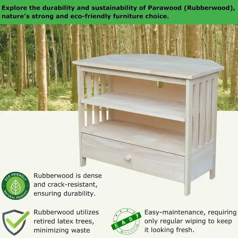 Solid Hardwood Mission Corner TV Stand 46