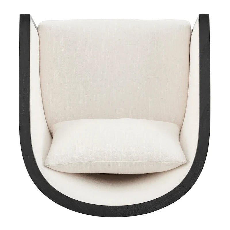 Tillman Linen Accent Arm Chair with Rattan 7