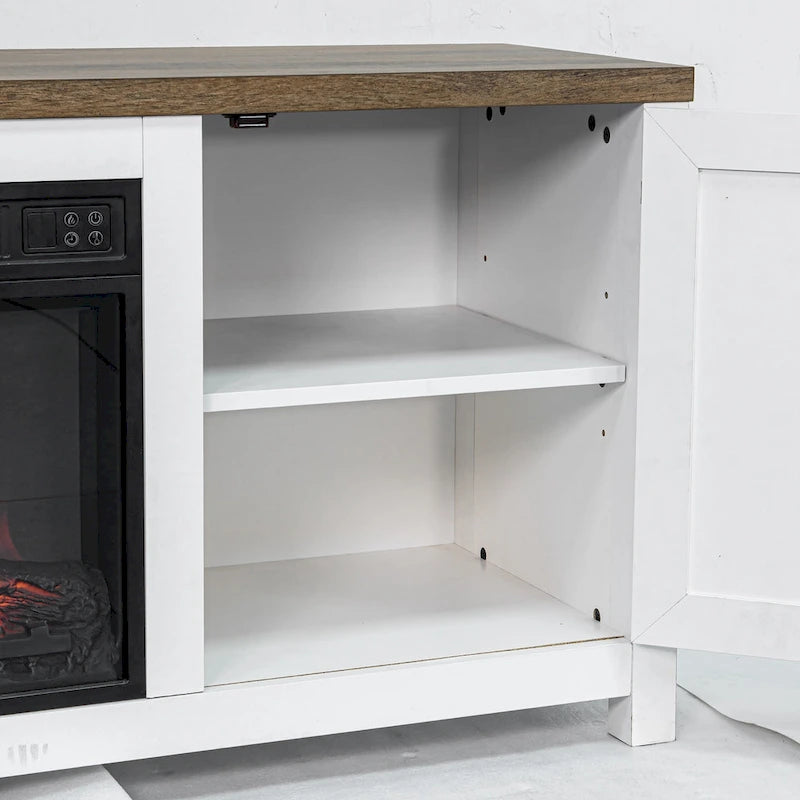 58 Farmhouse Electric Fireplace TV Stands Console Table for TV's up to 65 17