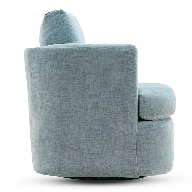Modern Chenille Upholstered Swivel Accent Barrel Chair Set Modern Swivel Armchair for Living Room 22