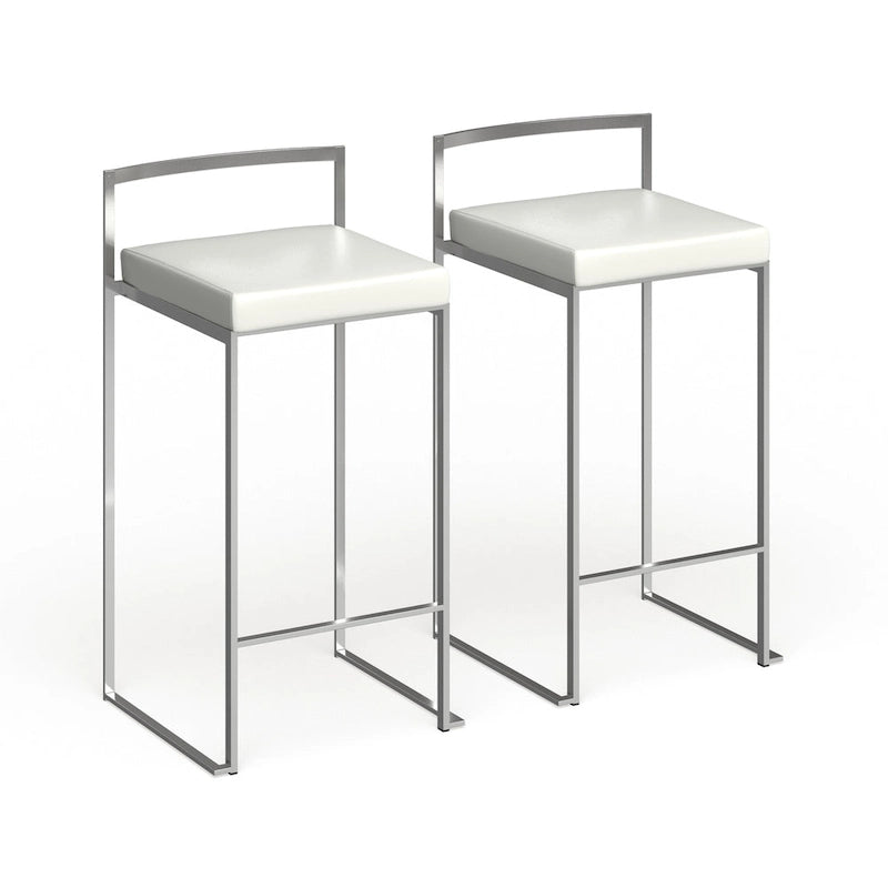 Sgabello da bancone impilabile in acciaio inossidabile completamente saldato Silver Orchid Forrest (set di 2) 42